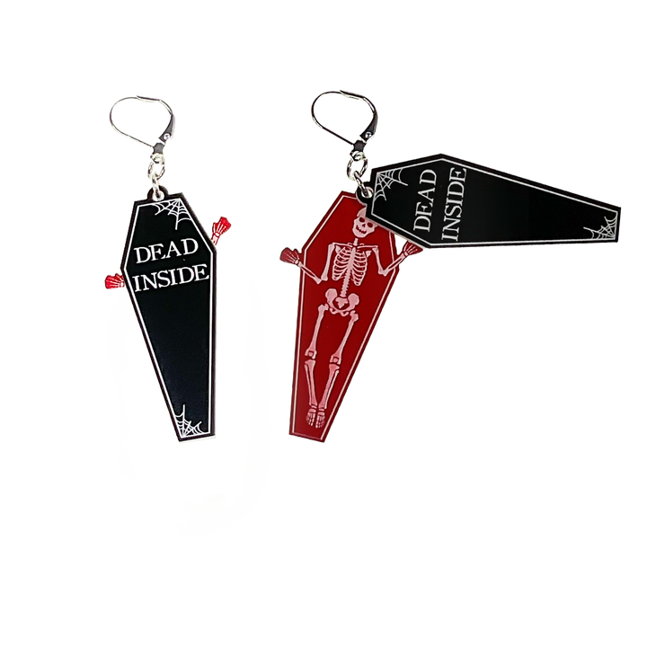 Dead Inside- Open Casket- Dangle Earrings