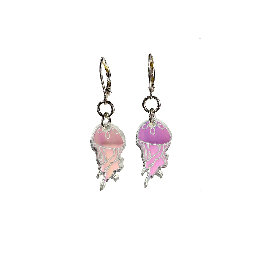 Jellyfish in Iridescent Hologram on hinged hooks