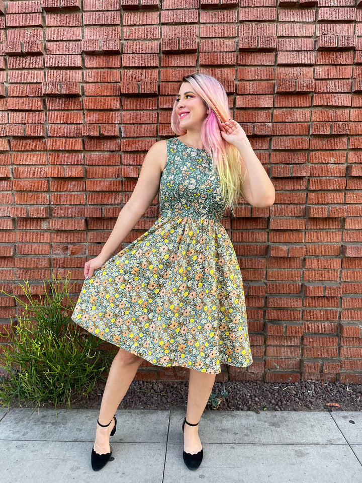 Cats in the Fields Twofer Dress - Plus Sizes only
