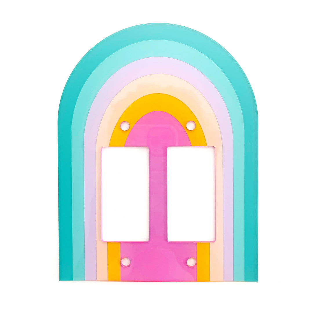 Rainbow double switch plate