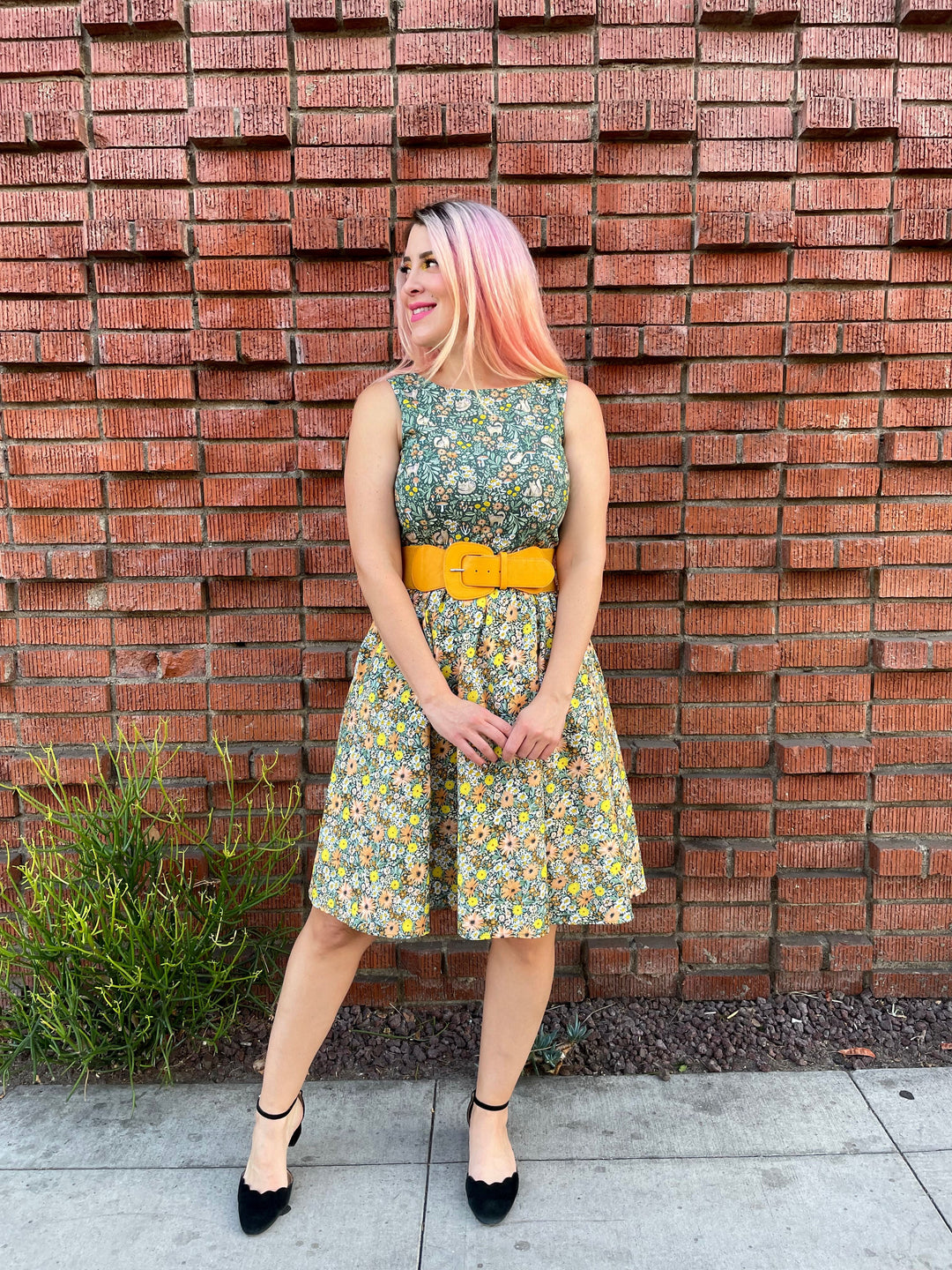 Cats in the Fields Twofer Dress - Plus Sizes only