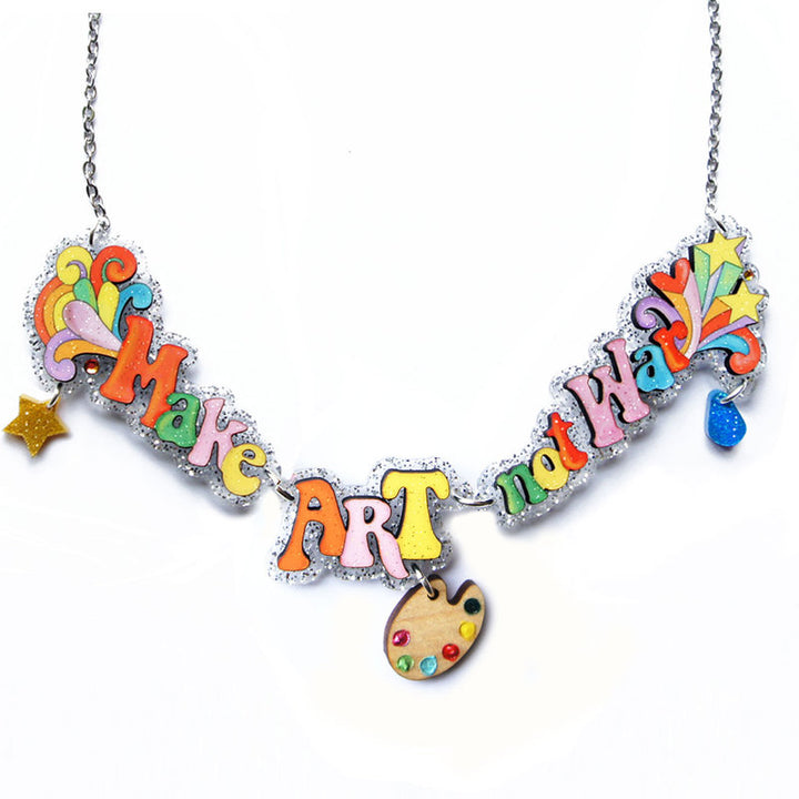 Make Coffee Not War Necklace