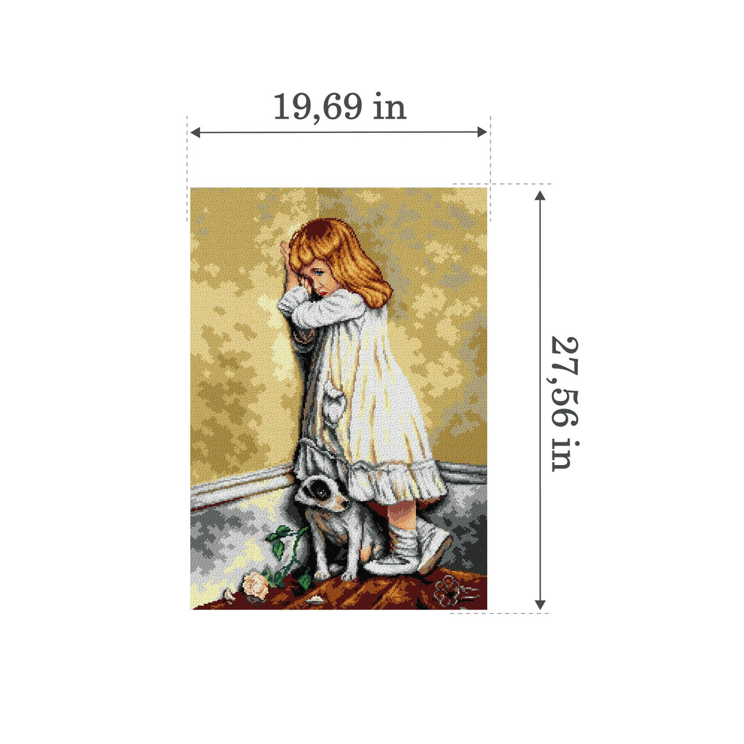 In Disgrace 2674R Needlepoint canvas for halfstitch without yarn