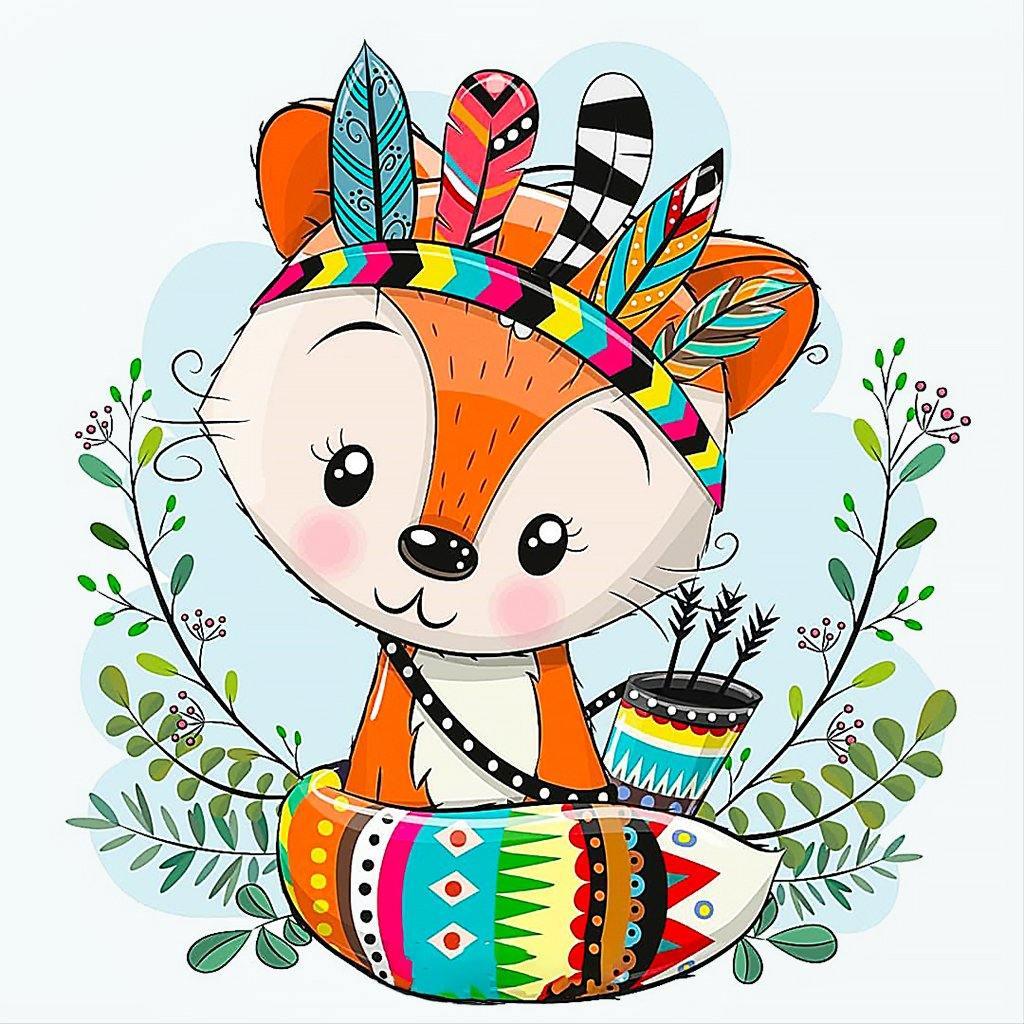 Indian Fox CS2532 7.9 x 7.9 inches Crafting Spark Diamond Painting Kit