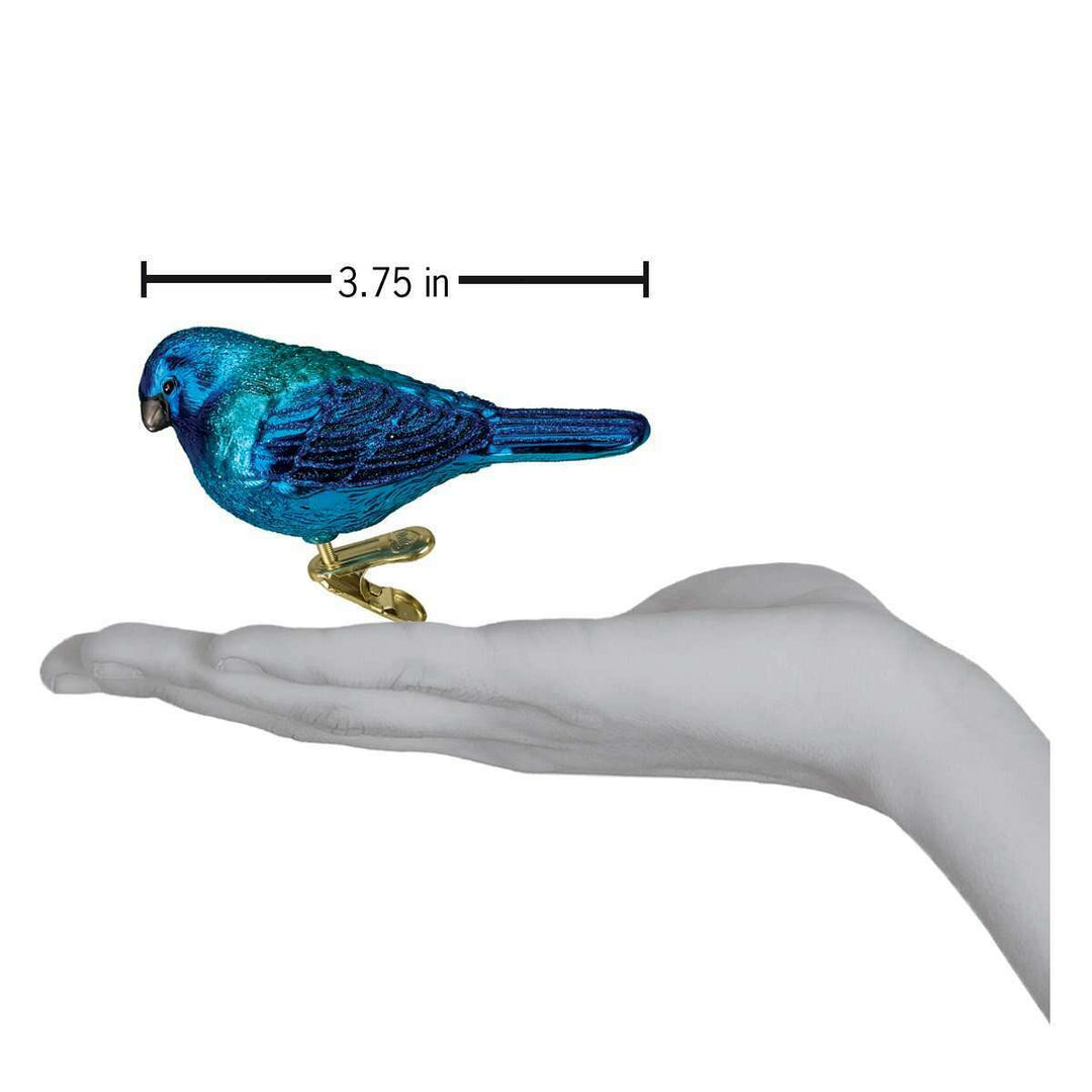 Old World Christmas Indigo Bunting Blown Glass Ornament