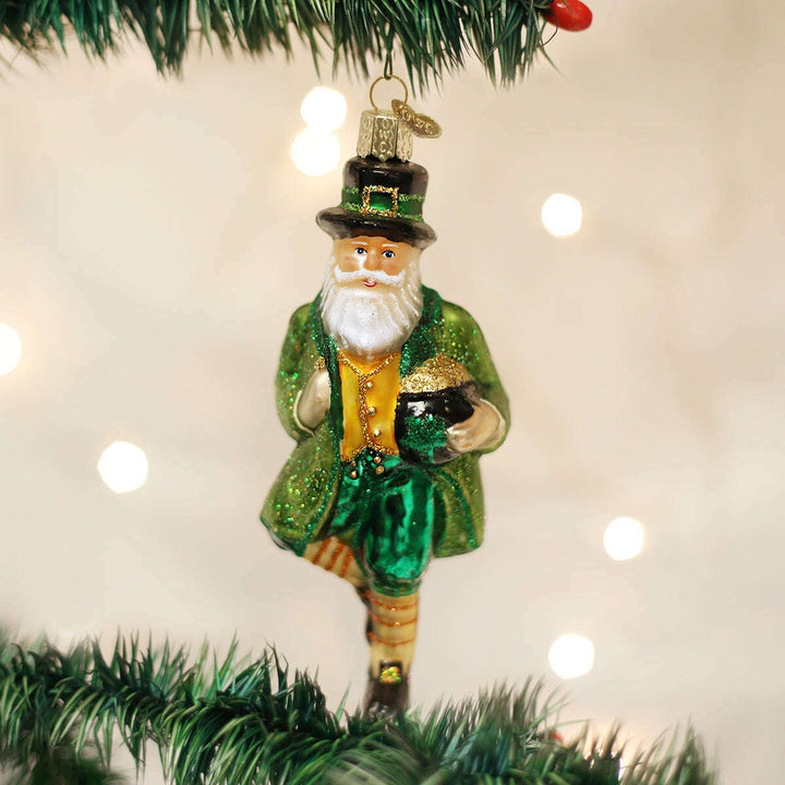 Old World Christmas Irish Santa Blown Glass Ornament