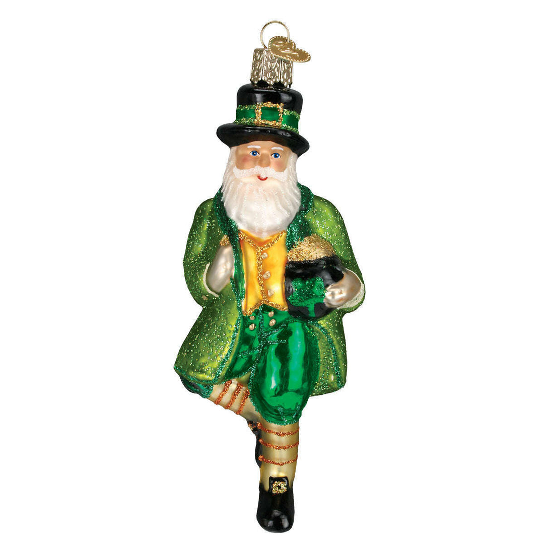 Old World Christmas Irish Santa Blown Glass Ornament