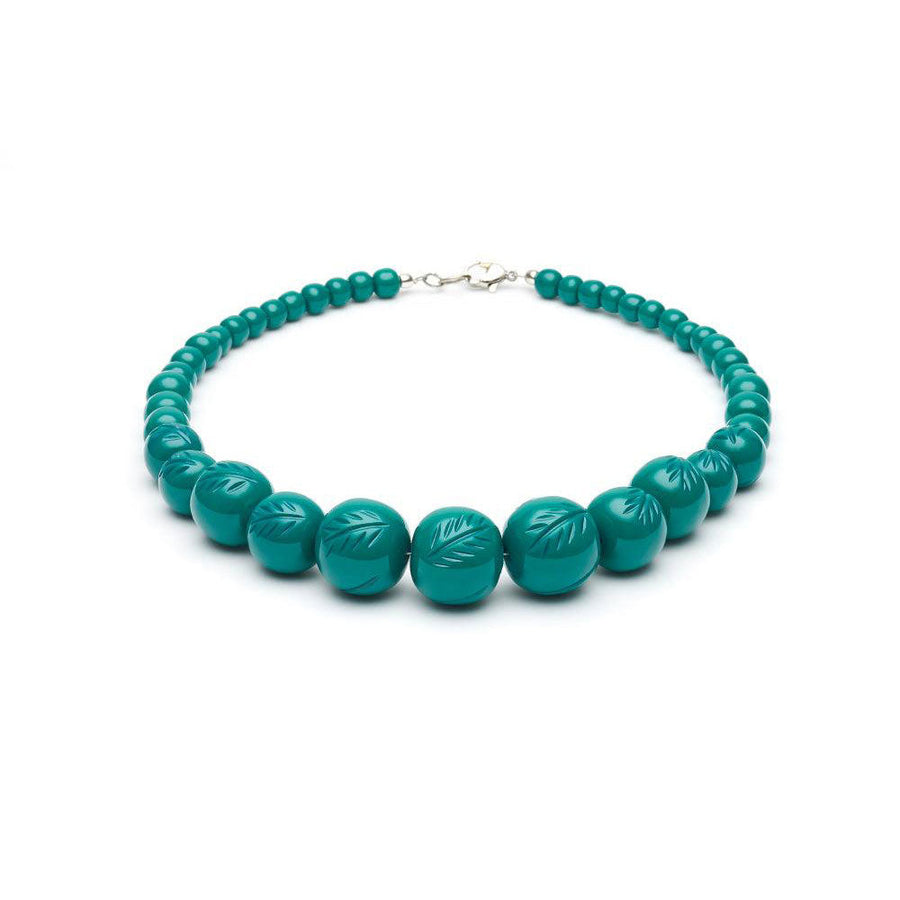 Jade Green Heavy Carve Fakelite Beads image