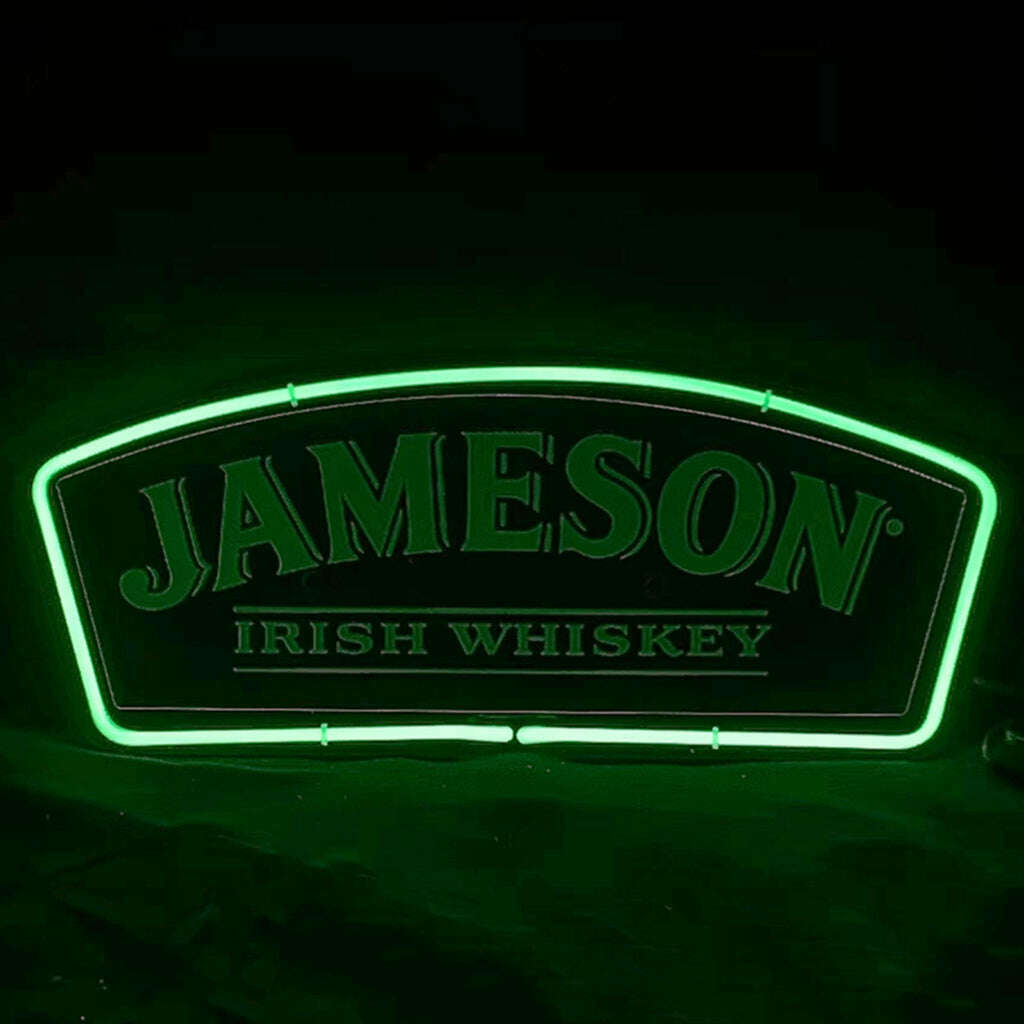 Jameson Irish Whiskey Acrylic with Glass Neon Signs