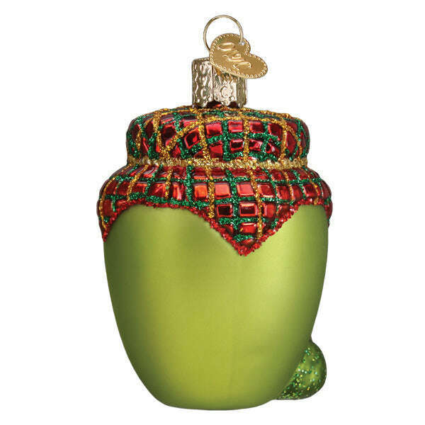Old World Christmas Jar of Olives Blown Glass Ornament
