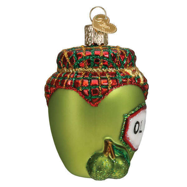 Old World Christmas Jar of Olives Blown Glass Ornament