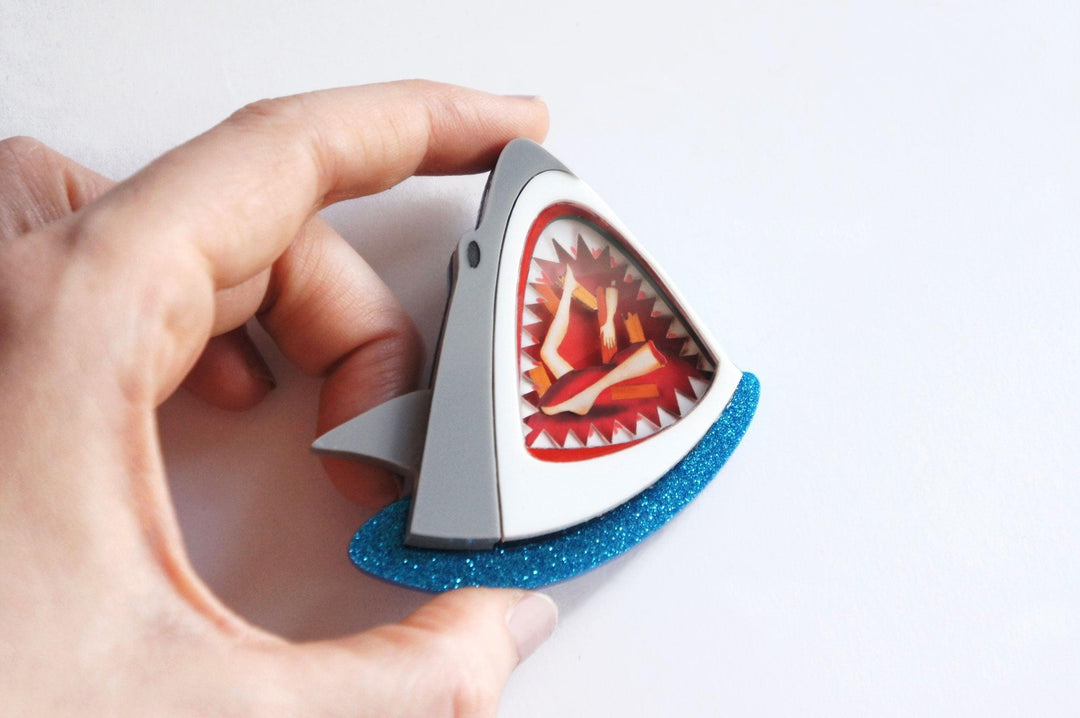 Jaws Shark Brooch / Necklace by Laliblue - Quirks!