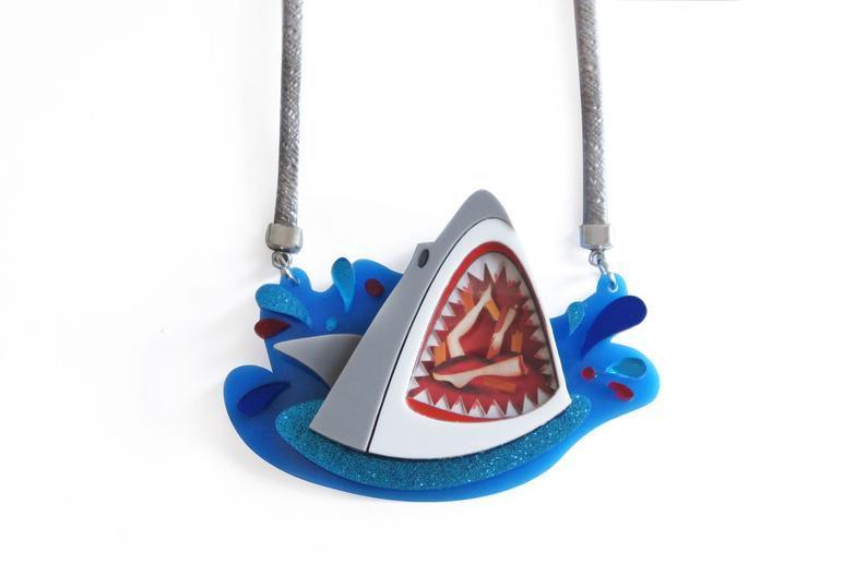 Jaws Shark Brooch / Necklace by Laliblue - Quirks!