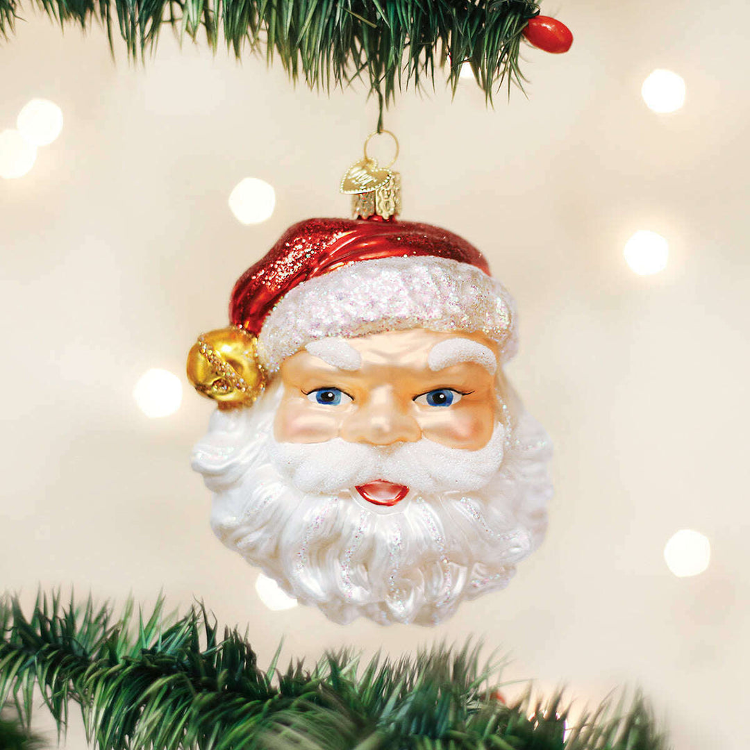 Old World Christmas Jingle Bell Santa Blown Glass Ornament