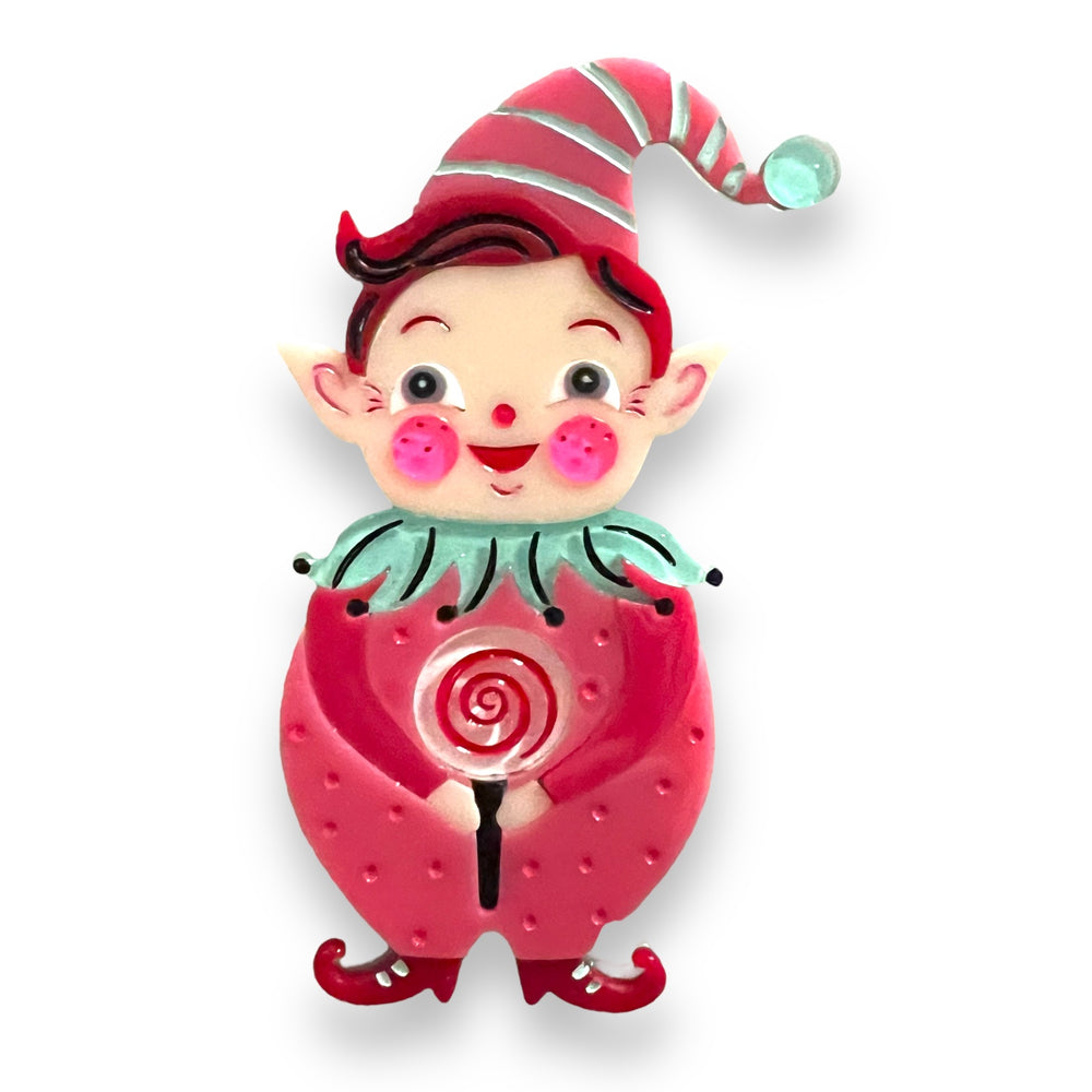 johanna parker Lipstick and Chrome pinkmas elf brooch