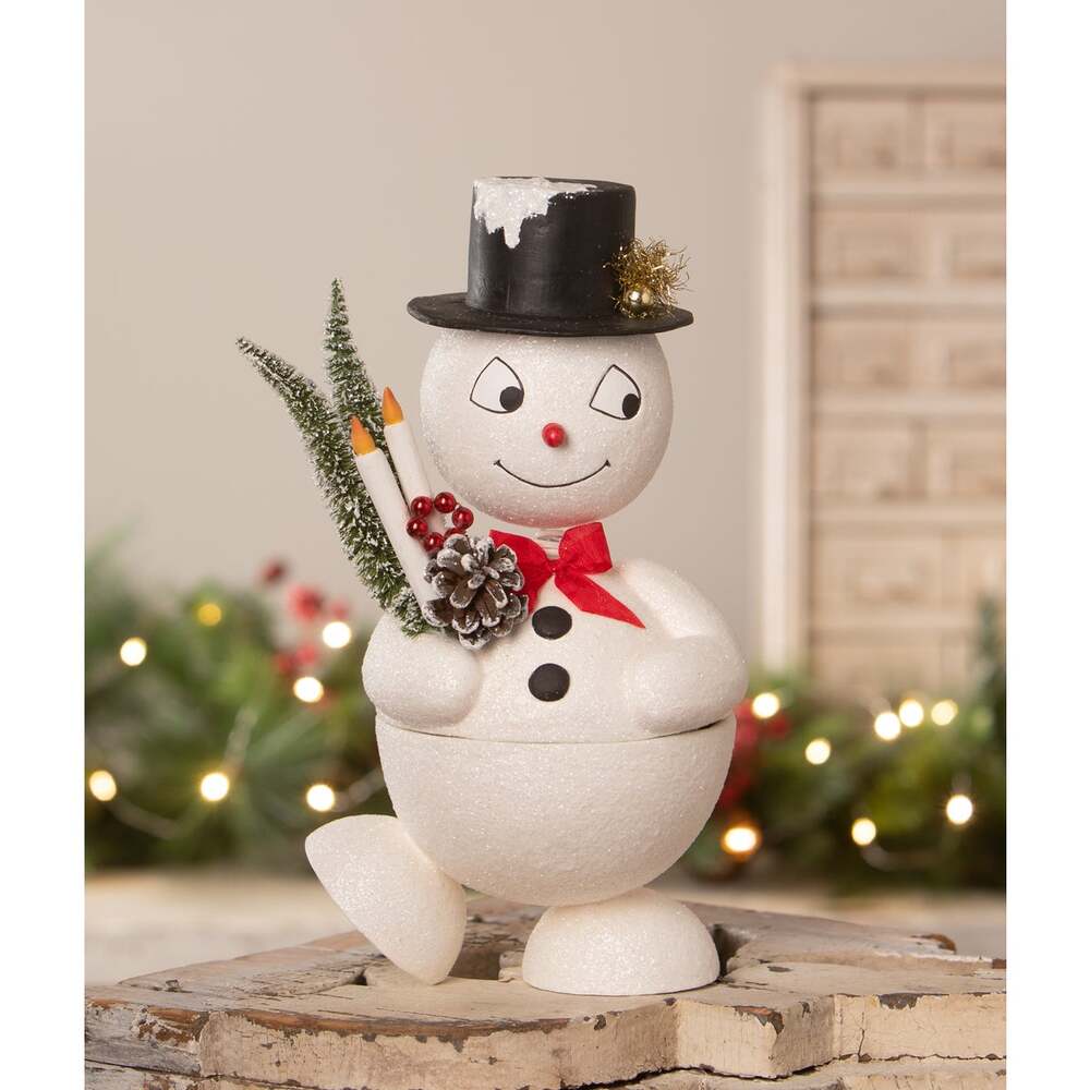 Jolly Bobble Snowman Container by Bethany Lowe Designs