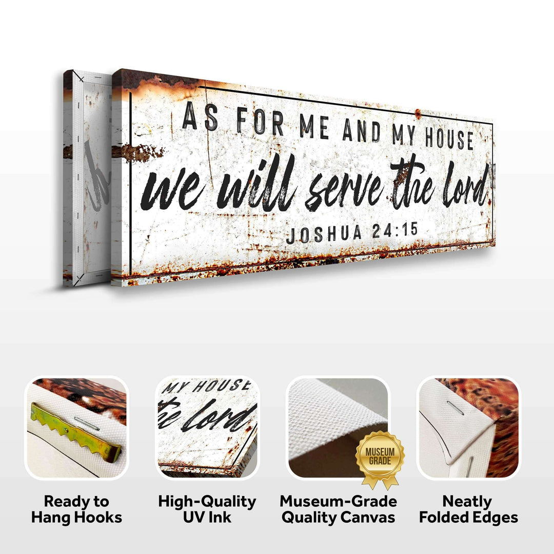 Joshua 24:15 - We Will Serve The Lord Rustic Sign