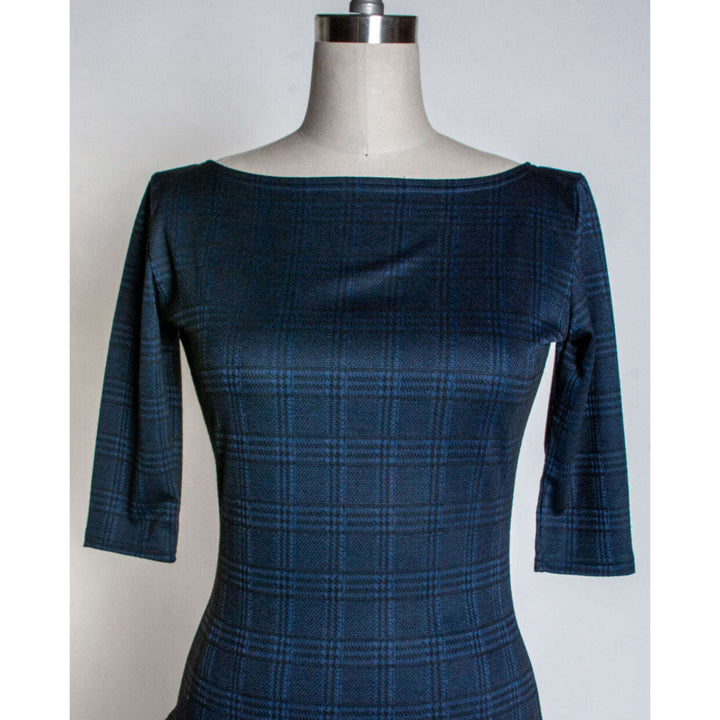 Josie Top- Black & Blue Plaid