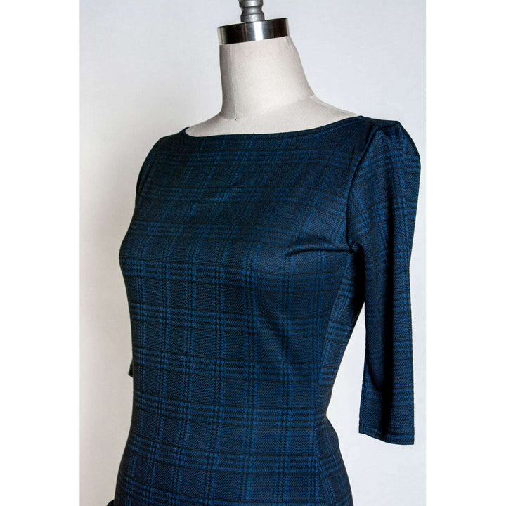 Josie Top- Black & Blue Plaid