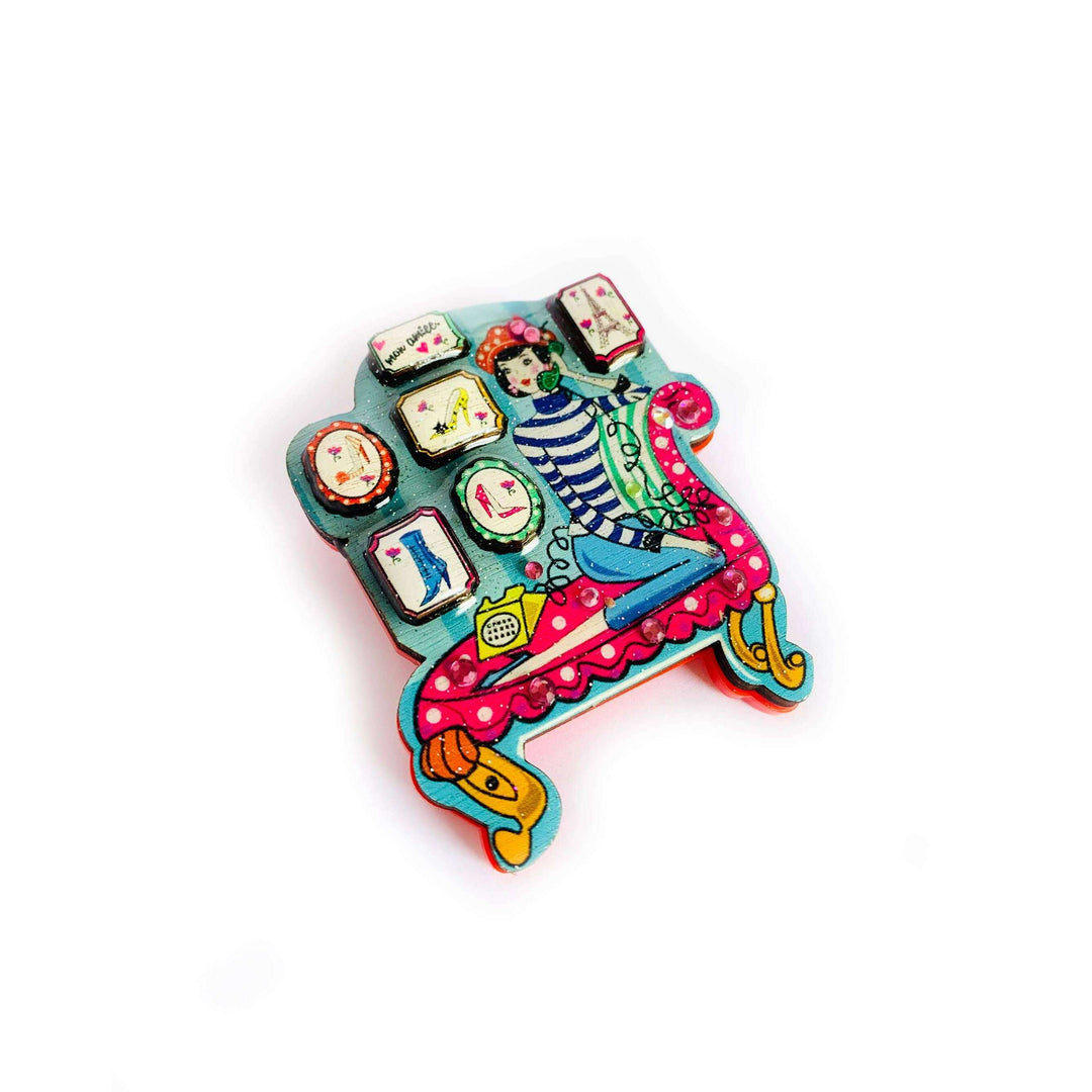 Juliette's Love of Shoes Brooch by Rosie Rose Parker