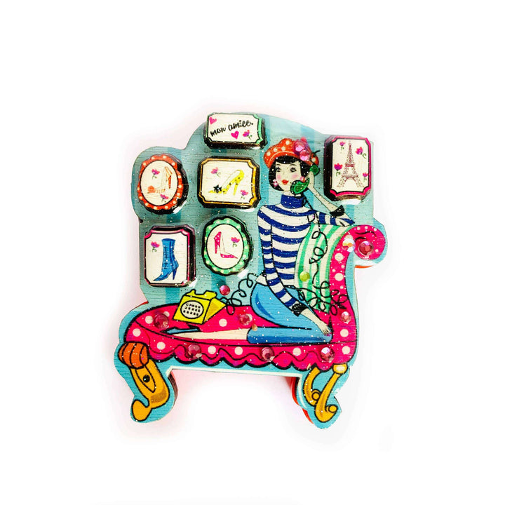 Juliette's Love of Shoes Brooch by Rosie Rose Parker
