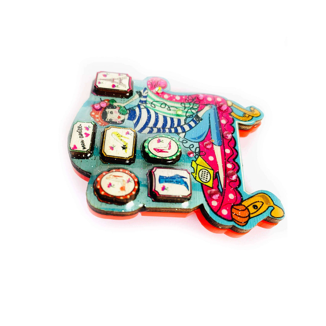 Juliette's Love of Shoes Brooch by Rosie Rose Parker