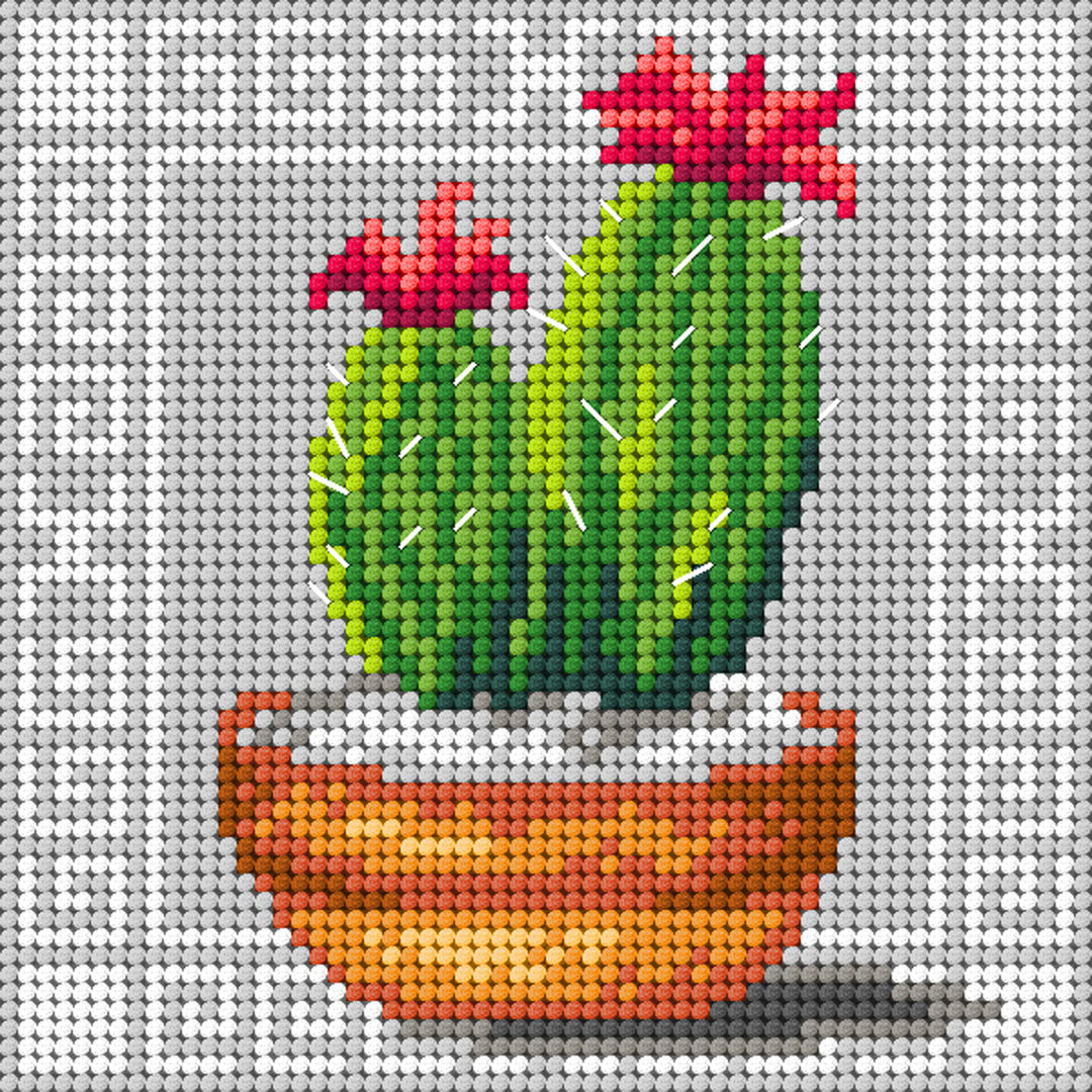 Needlepoint canvas for halfstitch without yarn Succulent 3401D