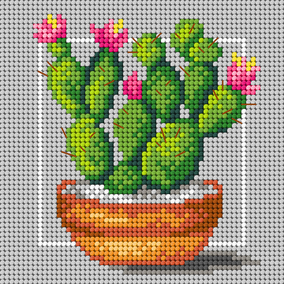 Needlepoint canvas for halfstitch without yarn Cacti 3402D