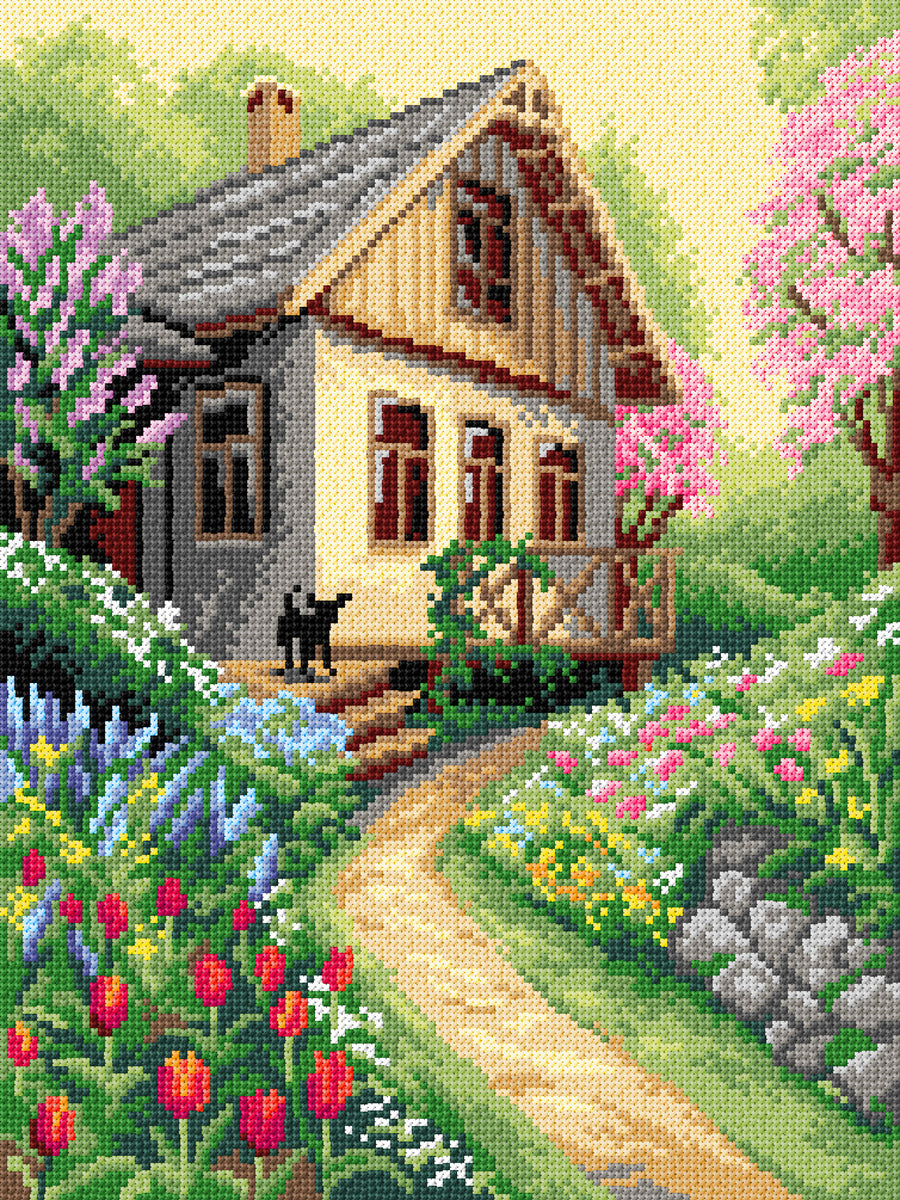 Needlepoint canvas for halfstitch without yarn Spring is Here 3575J