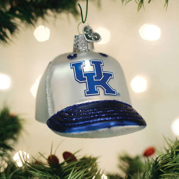 Old World Christmas Kentucky Baseball Cap Blown Glass Ornament