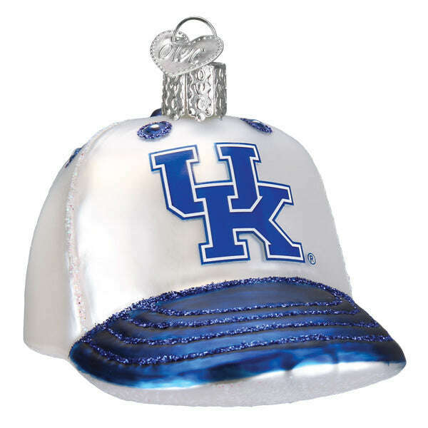 Old World Christmas Kentucky Baseball Cap Blown Glass Ornament