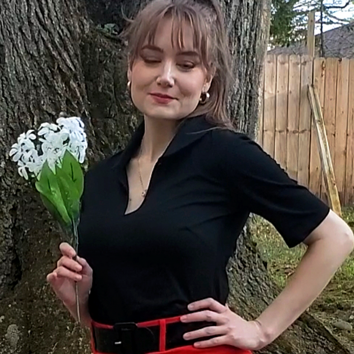 Keynote Vintage-Inspired Blouse with Peter Pan Collar