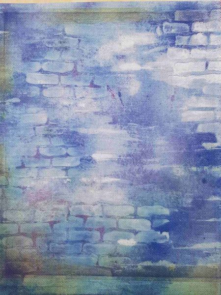 Brick Night Designer Printed AIDA Fabric. Canvas for embroidery with an applied background  KF-1054A