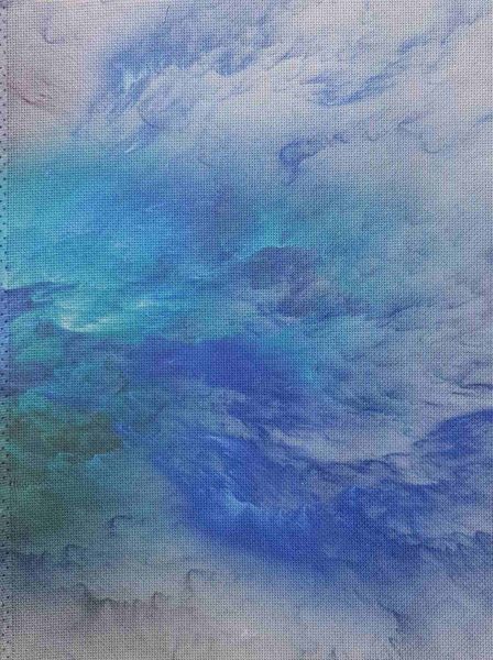 Stormy Sea Designer Printed AIDA Fabric. Canvas for embroidery with an applied background  KF-1059A