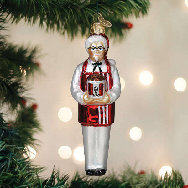 Old World Christmas KFC Colonel Sanders Blown Glass Ornament
