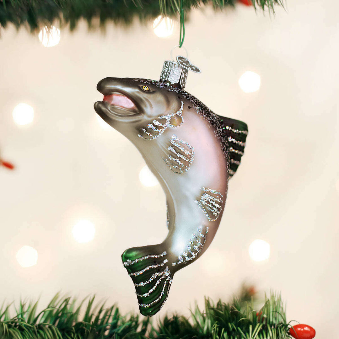 Old World Christmas King Salmon Blown Glass Ornament