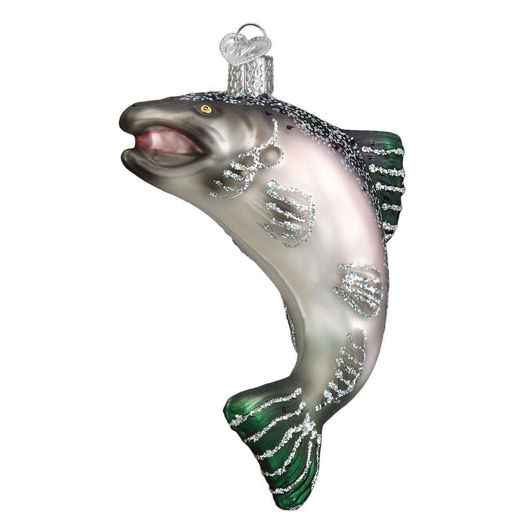 Old World Christmas King Salmon Blown Glass Ornament