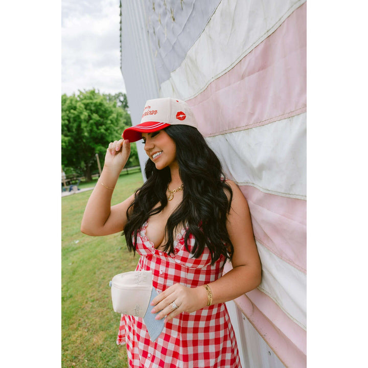Kiss me I'm American - Red Vintage Trucker Hat