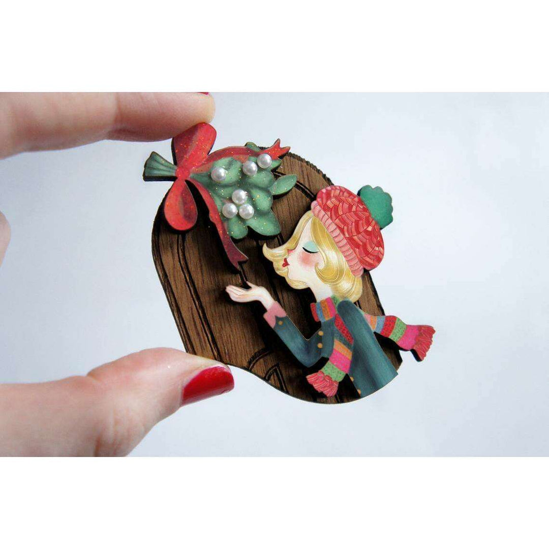 Kiss Me Under the Mistletoe Brooch by Laliblue - Quirks!