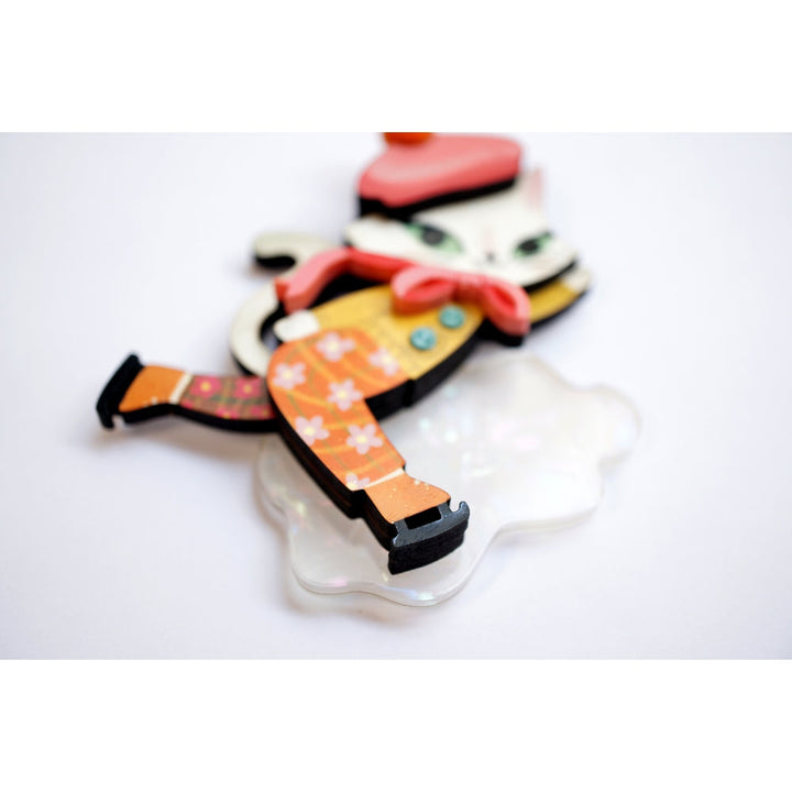 Kitten Skating on Ice Brooch by Laliblue 3