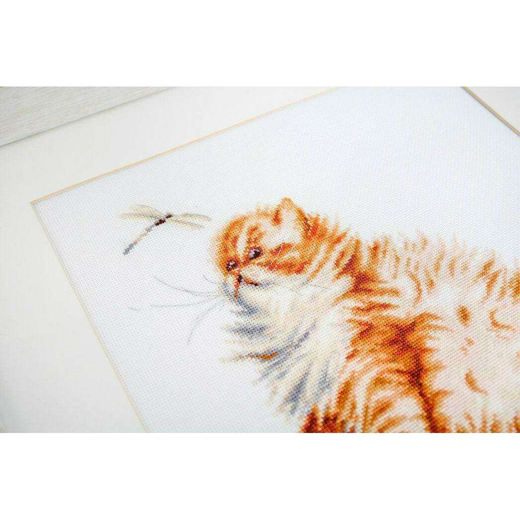 Kitten with a dragonfly B2270L Counted Cross-Stitch Kit