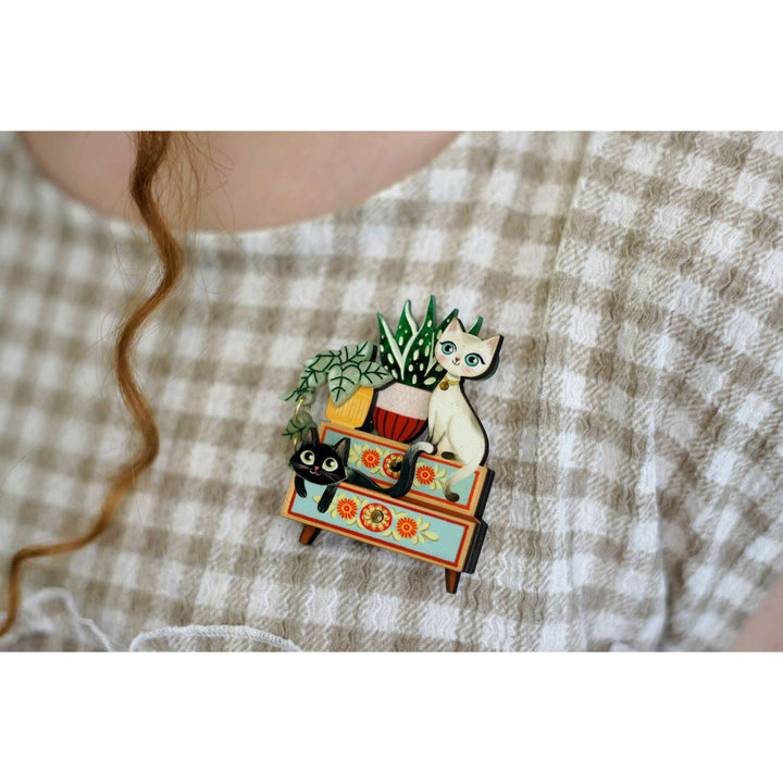 Kittens and Plants Brooch by Laliblue – view 4