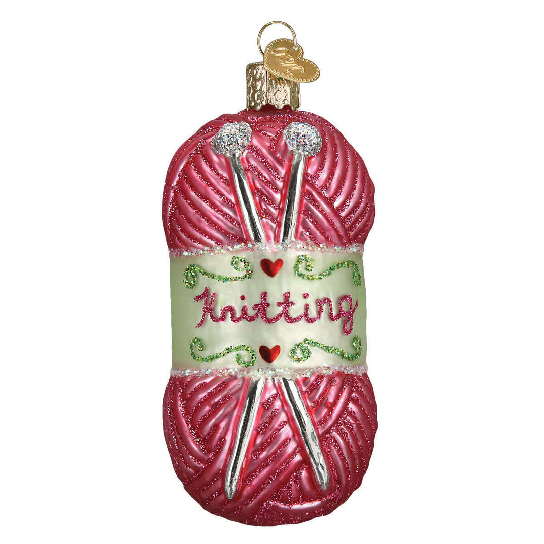 Old World Christmas Knitting Yarn Blown Glass Ornament
