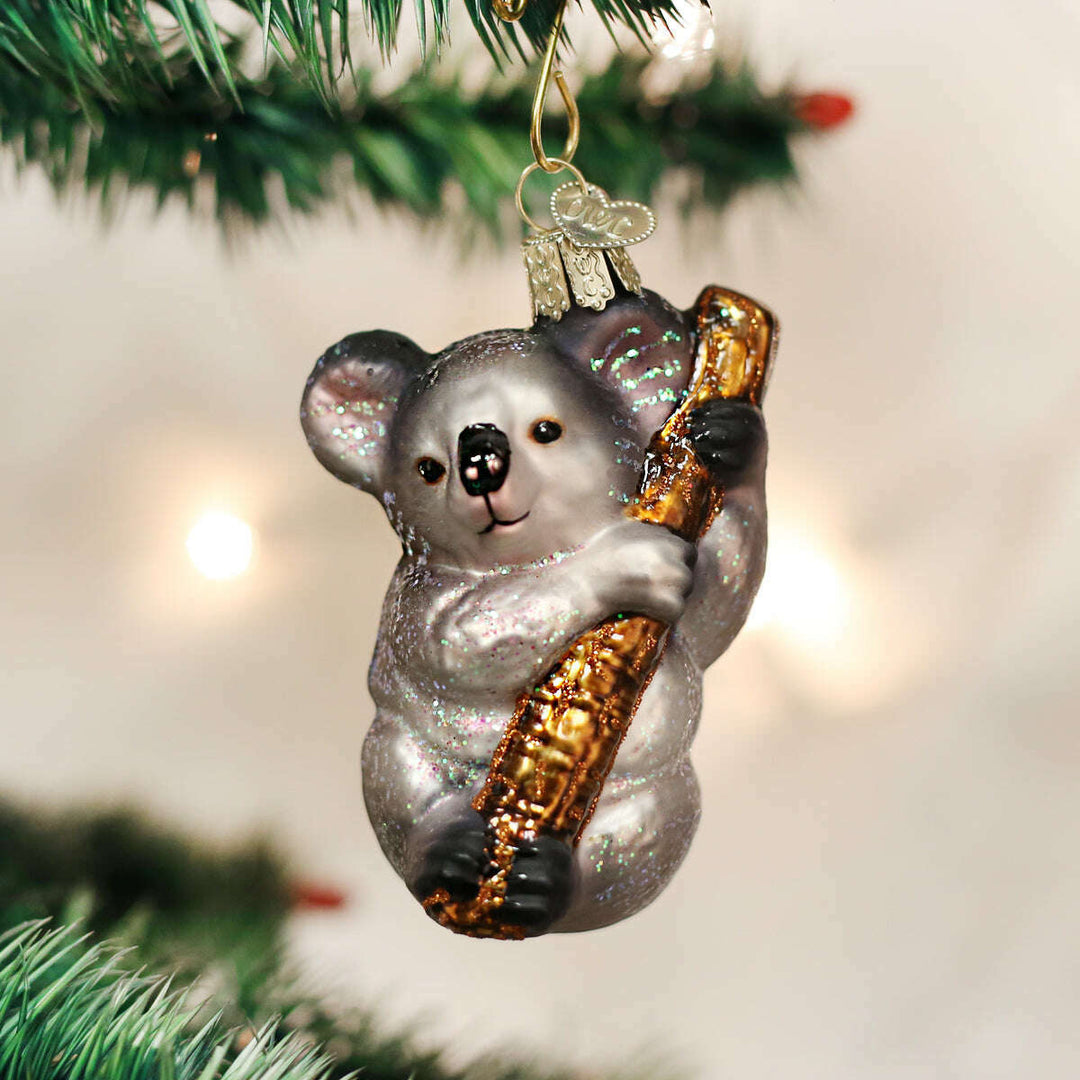 Old World Christmas Koala Bear Blown Glass Ornament