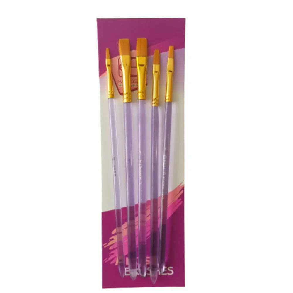 Kolos Set of paint brushes 7009. Synthetic Flat. 5pc.