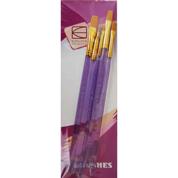Kolos Set of paint brushes 7009. Synthetic Flat. 5pc.