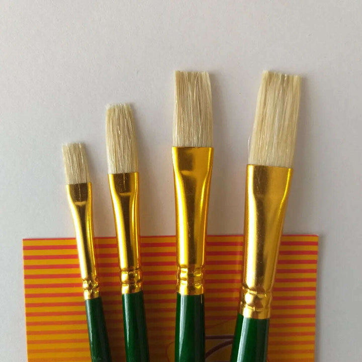 Kolos Set of paint brushes 7066. Bristle Flat. 4pc.