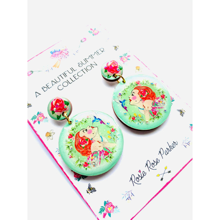 Lady and the Hummingbird Earrings by Rosie Rose Parker