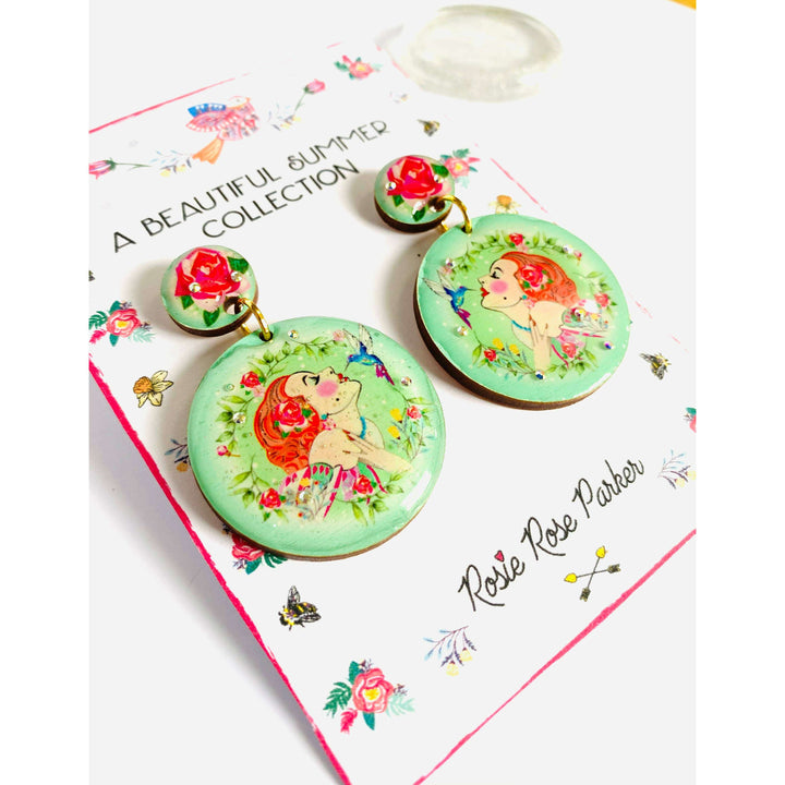 Lady and the Hummingbird Earrings by Rosie Rose Parker