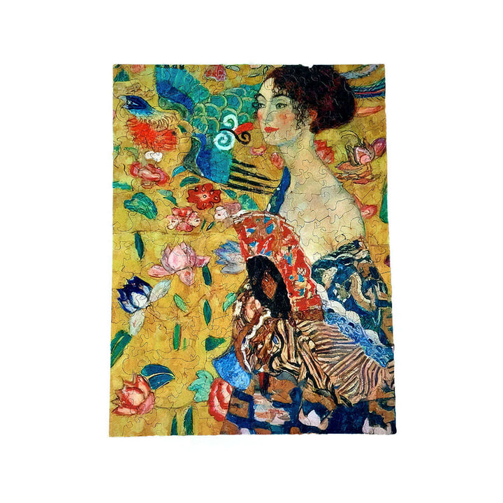 Lady with a Fan after Gustav Klimt - Jigsaw Wooden Puzzle by Wizardi F07N9-10